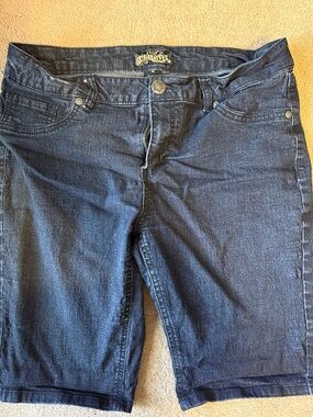 Women's Dark Blue Boyfriend Denim Shorts